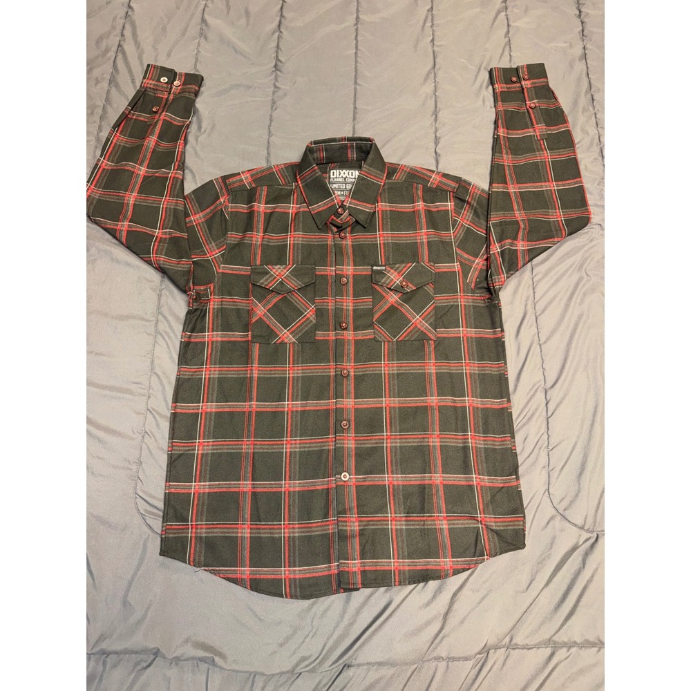 Dixxon Flannel Company Snap-on Limited Edition Plaid Shirt Mens Large Black Red